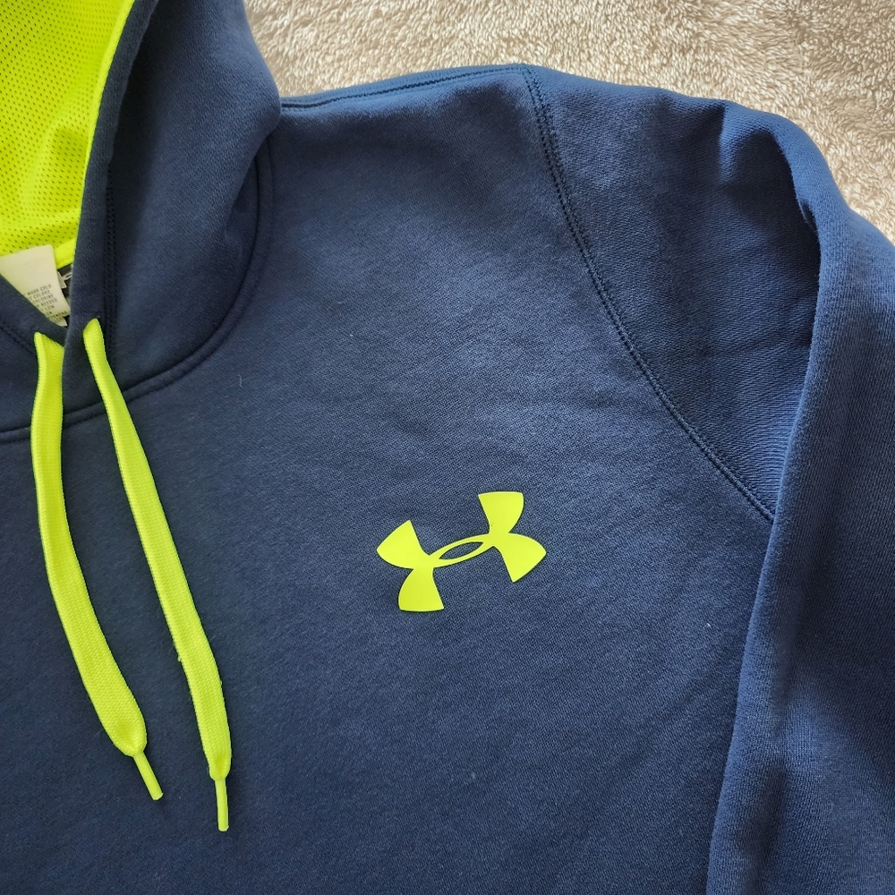 Under Armour UA Rival Fleece Hoodie, Men's Size Large, GUC - Navy - Picture 4 of 8